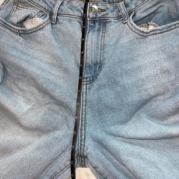 High rise wide leg ripped straight leg blue jeans - Picture 5 of 6